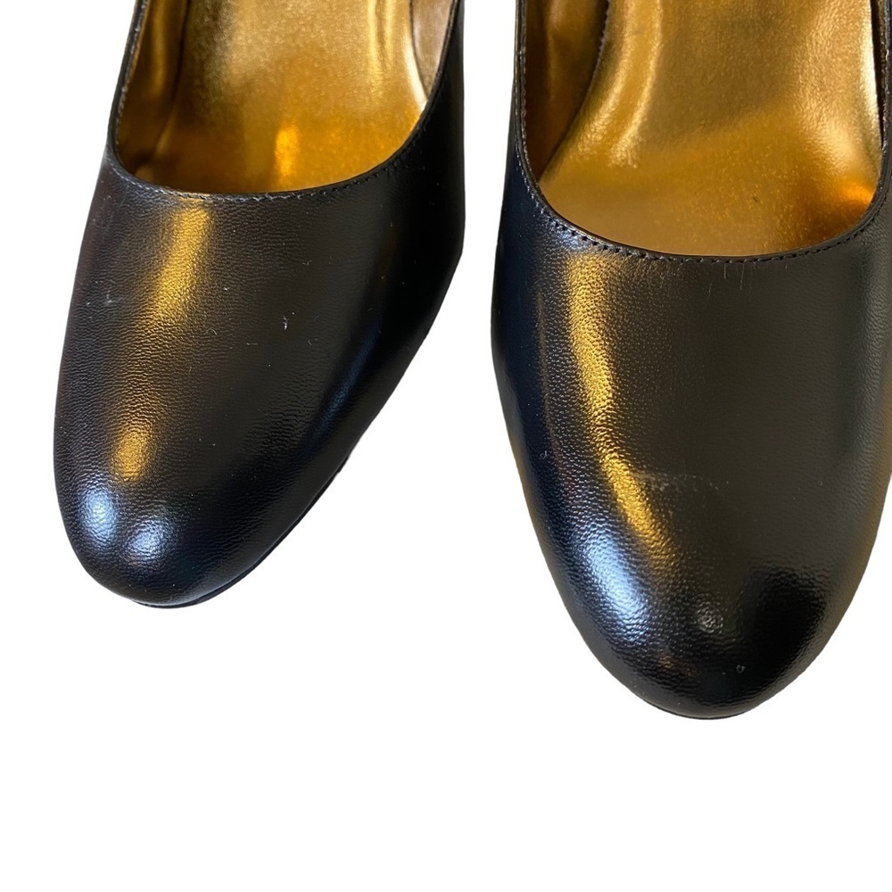 Chinese Laundry Yanni Round‎ Toe Black Leather Heels - Ladies Size 8M - Picture 4 of 10